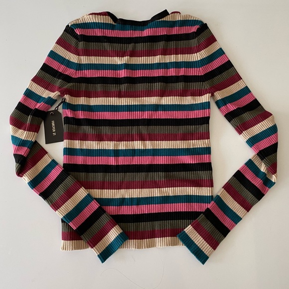 NWT Forever21 Colorful Ribbed Sweater - Picture 2 of 3